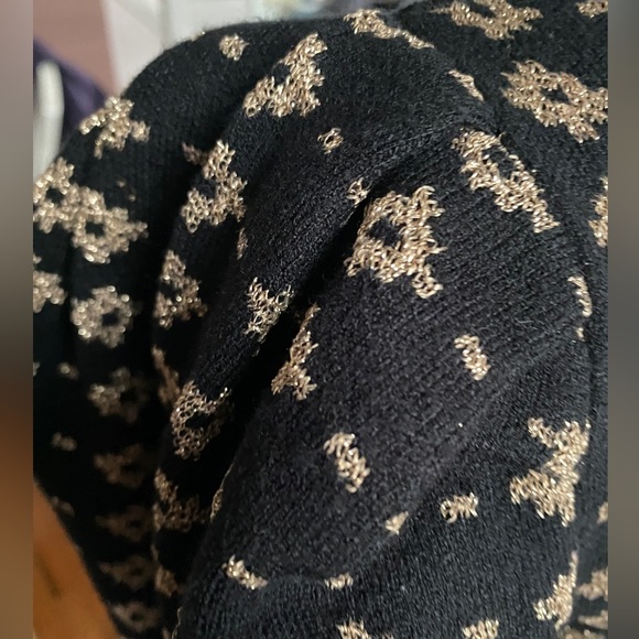 LARA Black and Gold Sheath Mini Dress with Puff Sleeves - Picture 14 of 16